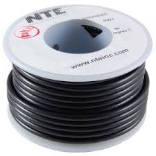 Hookup Solid Core Wire 1/0.6m TC + PVC OD 1.25MM BLACK