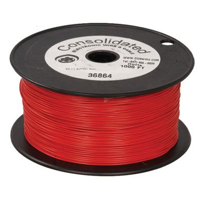  Hookup Solid Core Wire 1/0.6m TC + PVC OD 1.25MM RED