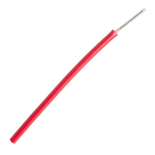 Hookup Solid Core Wire 1/0.6m TC + PVC OD 1.25MM RED - 1 Meter