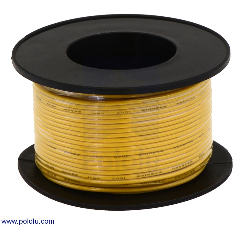   Hookup Solid Core Wire 1/0.6m TC + PVC OD 1.25MM YELLOW