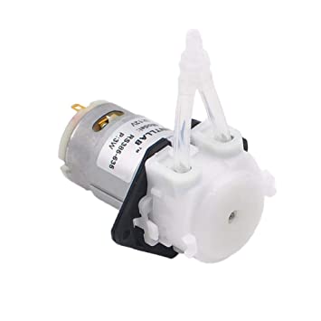 INTLLAB 12V Liquid peristaltic Pump ID:3mm,OD:5mm, 19~100 mL/min