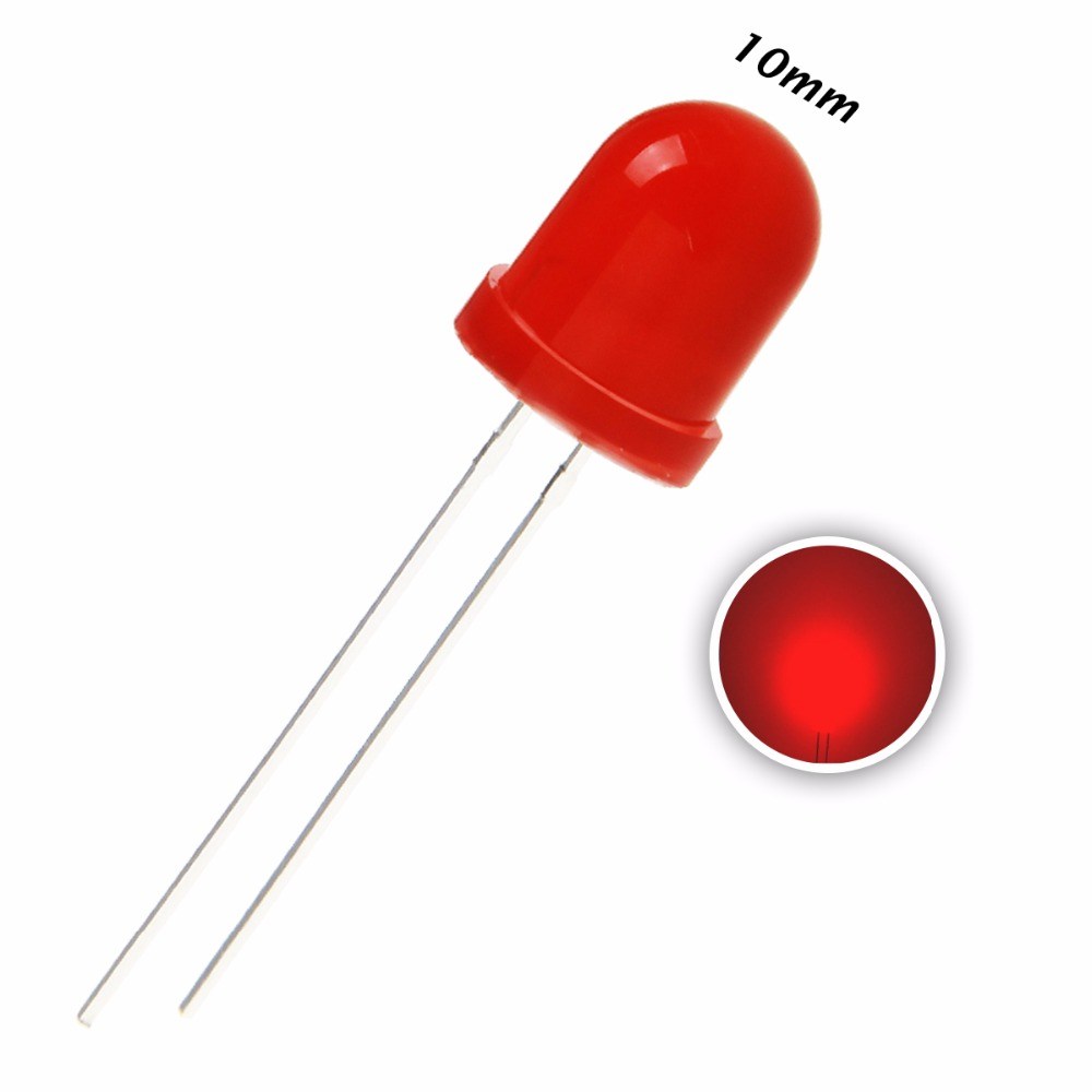 LED 10MM Red 28mm Leg  (1pcs)