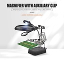 Soldering / Rewarks Magnifier with  Auxilary Clip AC/DC input TE-800