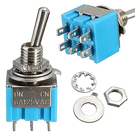 Mini MTS-203 6-Pin SPDT ON-OFFON 6A 125VAC Toggle Switch