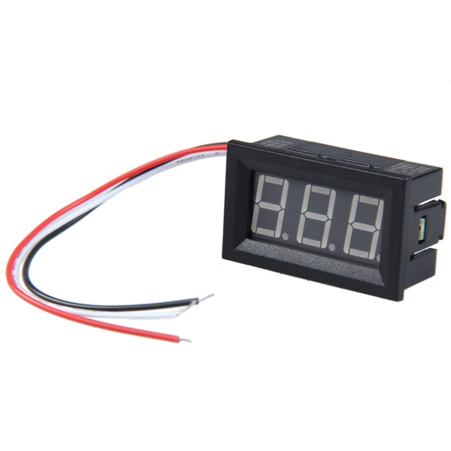 Mini voltmeter tester Digital voltage test battery DC 0-100V red THREE WIRES