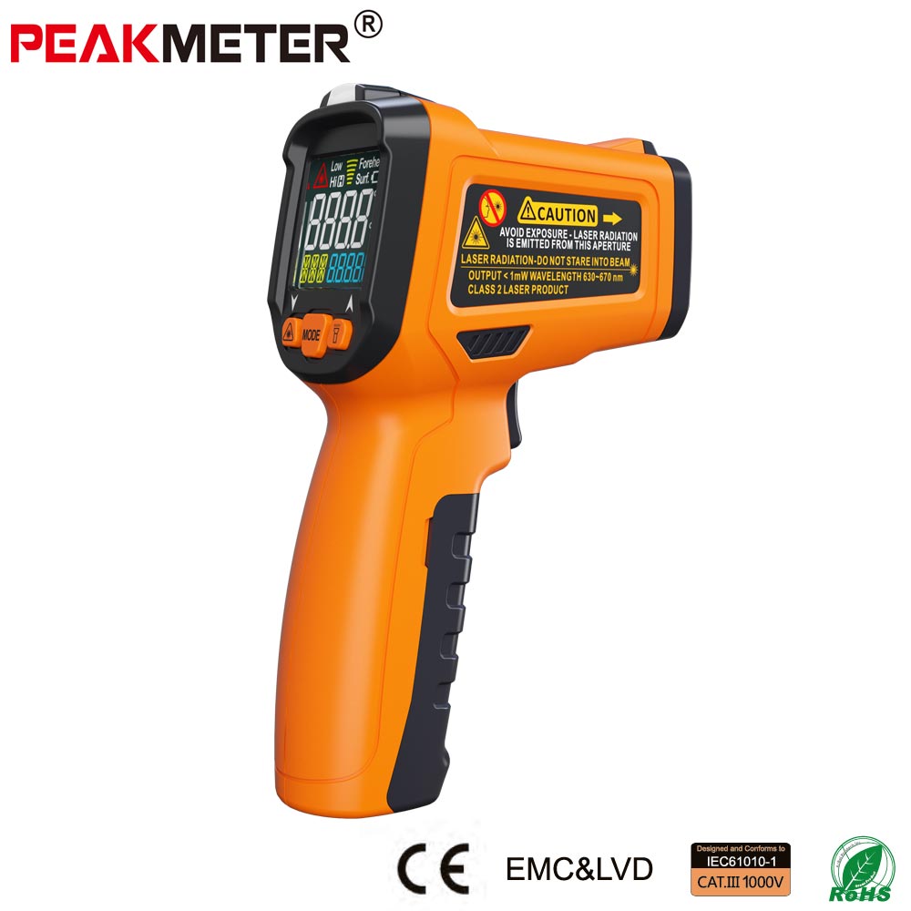  Non-contact Digital Infrared Thermometer K-type Probe Temperature & Humidity Gun