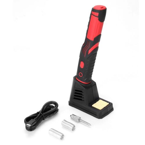 Professional Cordless Electronic Rechargeable Soldering Iron w/ Bright LED Light