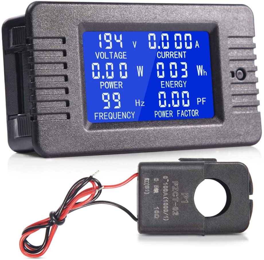 PZEM-022 100A AC Digital Display Power Monitor Meter Voltmeter Ammeter Frequency Factor Meter with Open CT