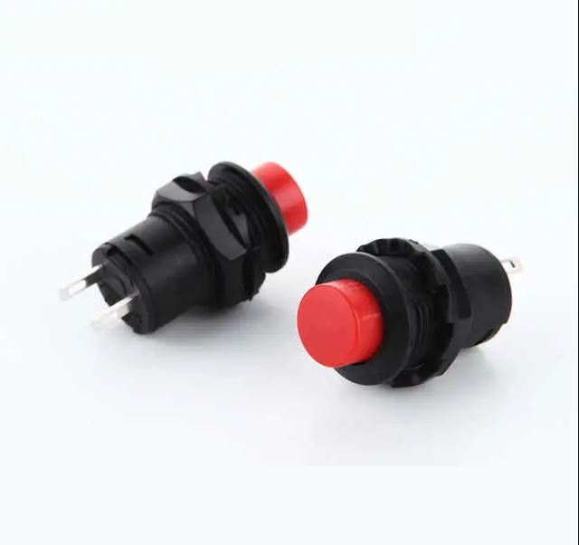 Red DS-428 12MM 2PIN Self-Locking ON-OFF Push Button Switch