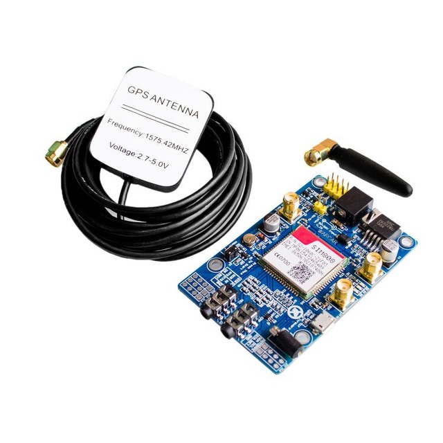 SIM808 module, GSM GPRS GPS IPX Development Board with the GPS Antenna