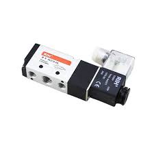 RIH Pneumatics Solenoid Valve 4V110-06 12VDC  Single Coil Pilot-Operated Electric 2 Position 5 Way Connection Type  (DC12V/Out of line, 1/8"NPT)