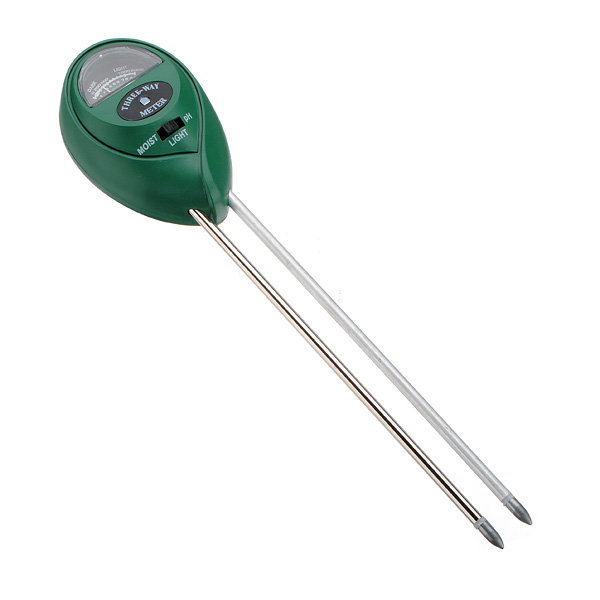 Three-Way Soil Meter For Moisture, Light and PH Testing