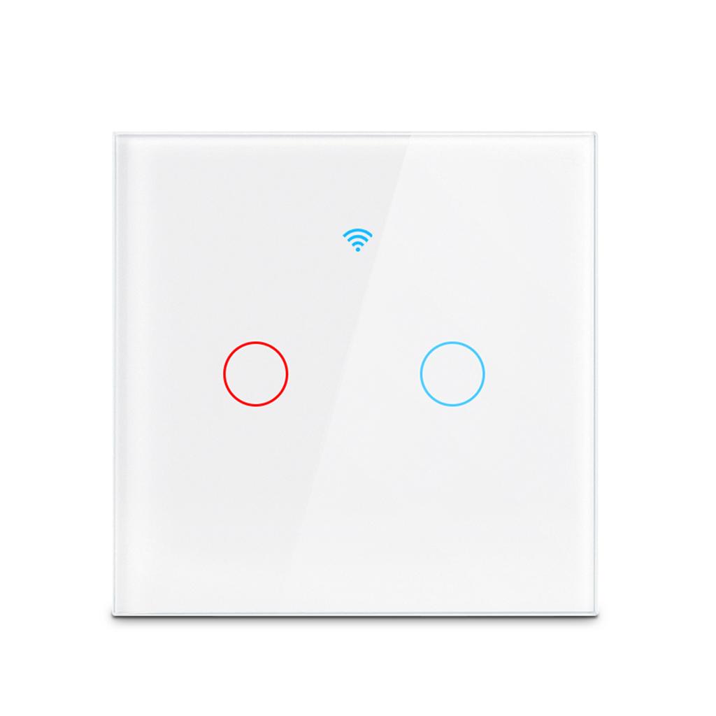 Tuya WiFi 2 Channels Touch Smart Switch Double Control Type 86 UK Plug White