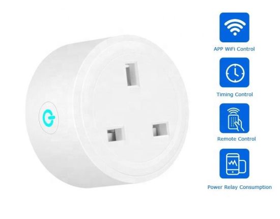 Tuya Wifi Smart Socket Remote Timing Voice Switch UK Plug Power Monitoring for Alexa 100-240V 16A