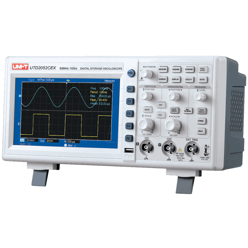 UNI-T Digital Storage Oscilloscopes 2CH 50MHZ Scope meter 7 inches widescreen LCD displays USB OTG Interface