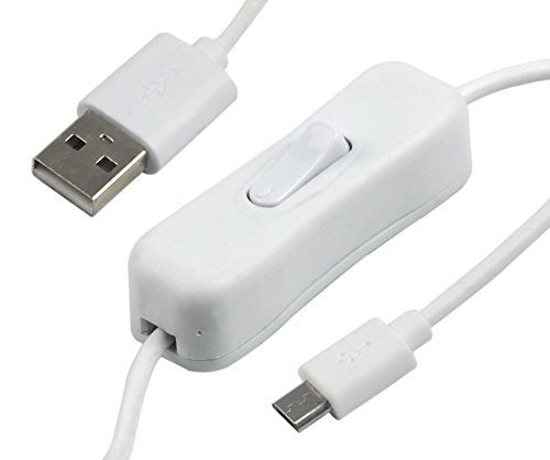 USB to Micro USB with ON/OFF switch power control 1.5 M White