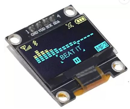 Yellow Blue 0.96" Inch I2C OLED LCD Module 4pin (Black) SSD1306 IIC:GND VDD SCK SDA with Soldering