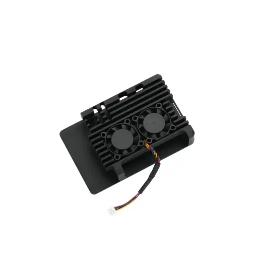 [RA787] Metal Aluminum Case with Fourlines Dual cooling Fans for Raspberry Pi 5