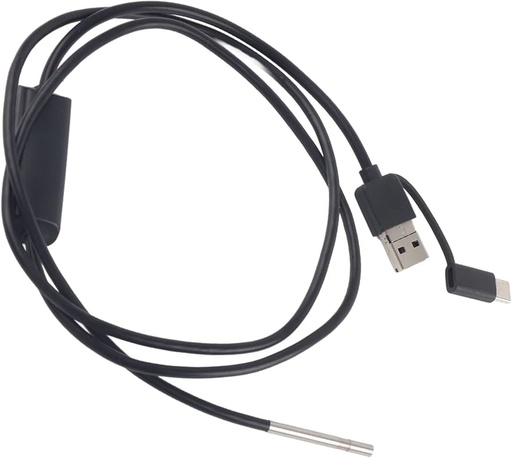 5M Semi-rigid Wire 720P 3.9mm Probe 3 in 1 Micro Type-C USB Waterproof IP67 6 LEDs Industrial Endoscope