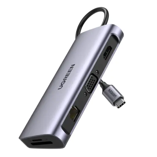 Ugreen 10 in 1 Hub, USB-C Dongle With 4K HDMI, VGA Du, Grey