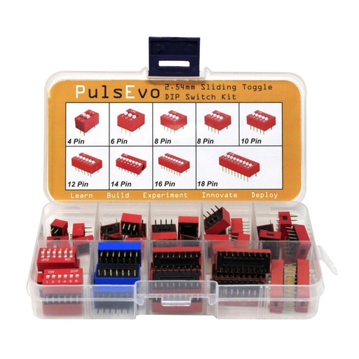 [AE239] 45PCS DIP 2.54mm 1- 9P Flat Dial Switch Kit （Plastic Box）