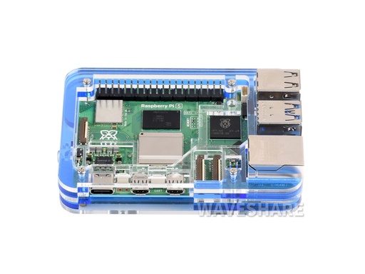 [RA796] Acrylic Multilayer 5 Layer Case for Raspberry 5 supporting   fans Blue