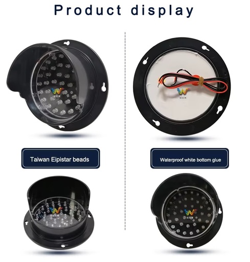 Customized LED Red Yellow Green Light Traffic Light Lamp 100mm 12V DC ( Pack of 3)