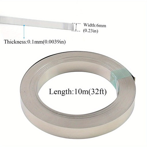 [GF004] 0.1*6mm*10M Nickel Plated Steel Strip for 18650 Battery Pack Welding