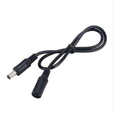 [ac317] Black DC5.5*2.1 Male to Female Plug Extension wire with 304 Switch Power wire (Length About 28CM)" 
