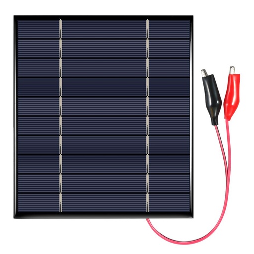 [SS098] 5V 2.5W Glue Drop Polycrystalline Solar Panel with Alligator Clips Size:130*150mm