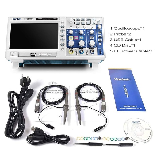 [IC031] Hantek DSO5102P Oscilloscope 2 Channels 100Mhz UK Plug