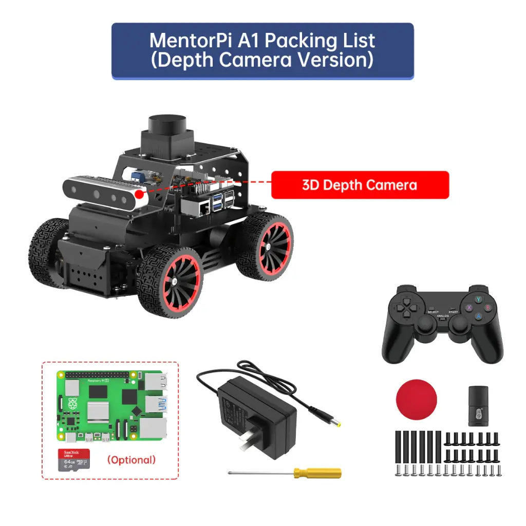 Hiwonder MentorPi A1 Raspberry Pi Robot Car – Ackerman Chassis, ROS2 AI ...