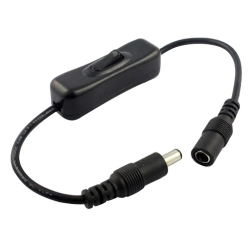 [AC317] Inline ON-OFF Switch Black DC5.5 mm Male to Female Plug Extension (Length About 28CM)