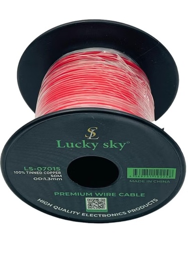 [LS-07015-Red] Hook Up Wire 26awg Wire Flexible Silicone Tinned Copper UL1007 Silicone Rubber Insulated Red Color 50M 164ft OD:-1.3mm Stranded Hook up Wire 