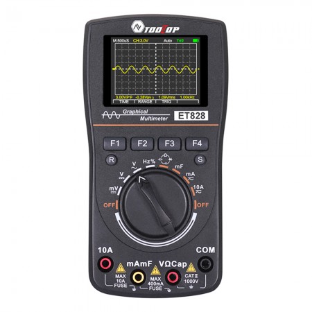 [IA065] TOOLTOP  ET828 Pro 2- in-1 Digital Oscilloscope Multimeter 1MHz 2.5 Msps Color Display DC / AC Voltage Resistance Frequency Diode Test