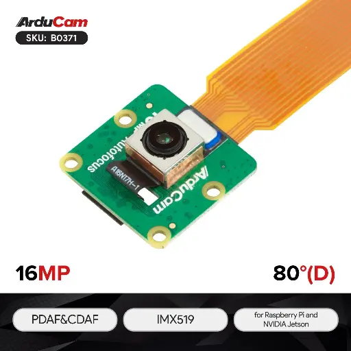 [B0371] Arducam IMX519 PDAF&CDAF Autofocus Camera Module for Raspberry Pi, NVIDIA® Jetson AGX Orin/Orin Nano/Orin NX