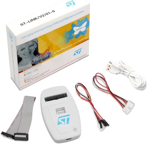 [AA220] ST-LINK-V2 (CN) Stlink V2 MCU Microcontroller for STM32 STM8, ST-LINK Debugger Programmer Emulator for STM8/STM32/JTAG/SWD/SWIM with USB Cable and Connection Cable