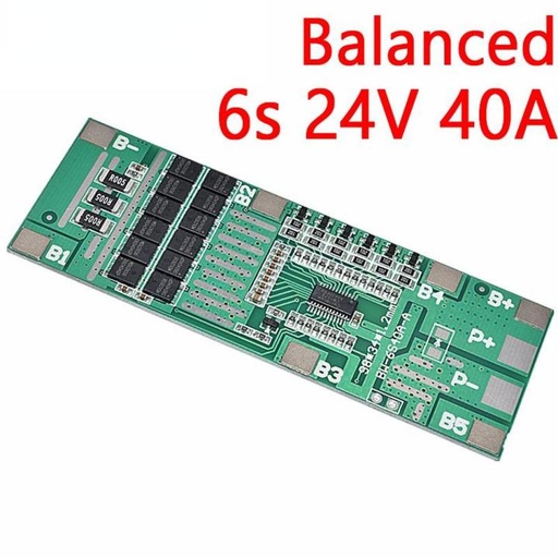 [AH531] 24V 6S 40A 18650 Li-Ion Lithium Battery Poretect Board Solar Lighting Bms Pcb With Balance For Ebike Scooter