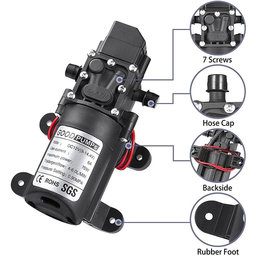[JC031] 12V 70W Intelligent High Pressure Diaphragm Pump 