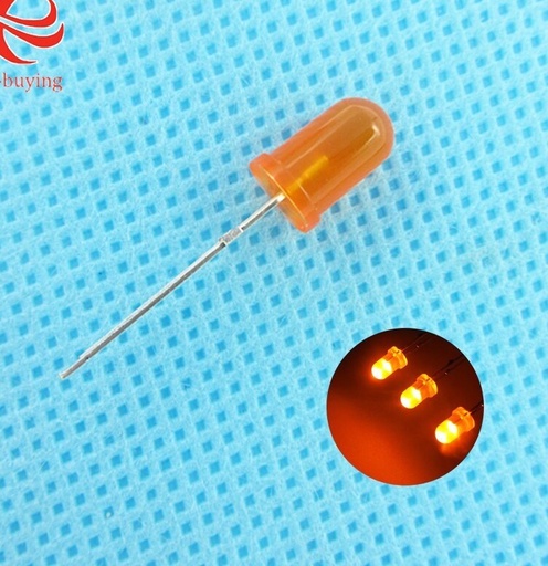 [AC306] 28mm Leg LED 5MM Orange Diffuse (1pcs) 2V 20mA