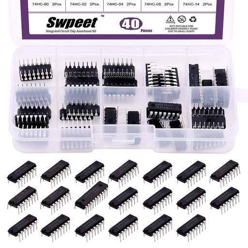 40Pcs Series Logic IC Assortment Kit Digital Integrated Chip