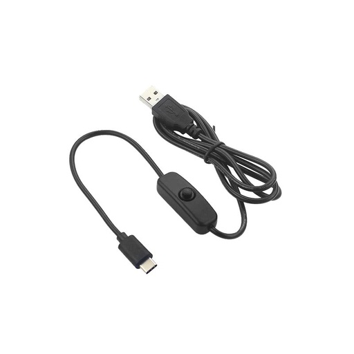 [RA556] 5V 3A USB to Type C Cable With ON/OFF Switch Power Control for Raspberry Pi 4B (1 Meters Black)