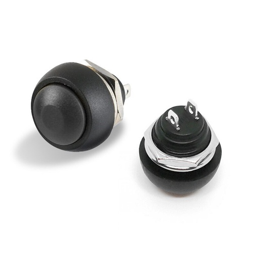 [ME038] Black Waterproof PBS- 33B 12MM 2PIN Self-Reset Mini Round Push Button