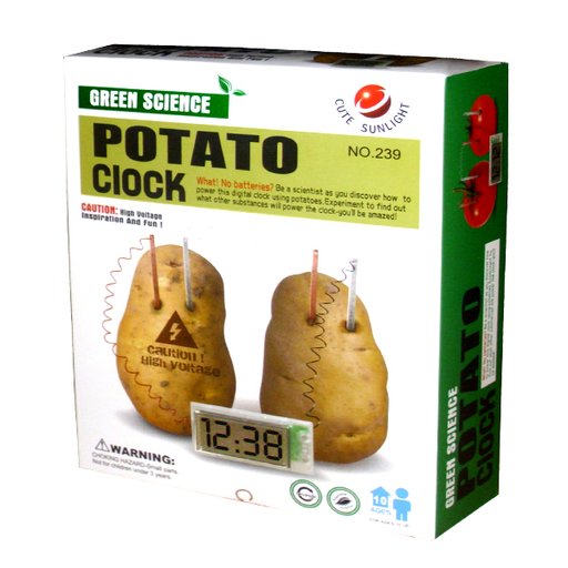 [AD081] Creative LED Alarm Clock Conversion of Energy & Battery by Potato Lemon Fruit Soft Drink