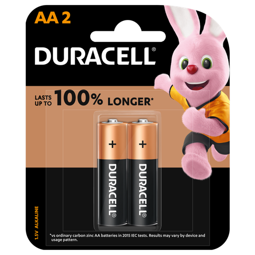 Duracell  AA Alkaline Battery   Heavy-duty Pack of 2