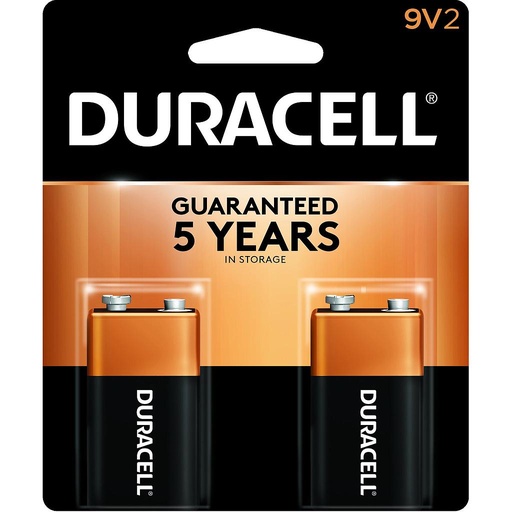 DURACELL BATTERY 9V 2PCS 