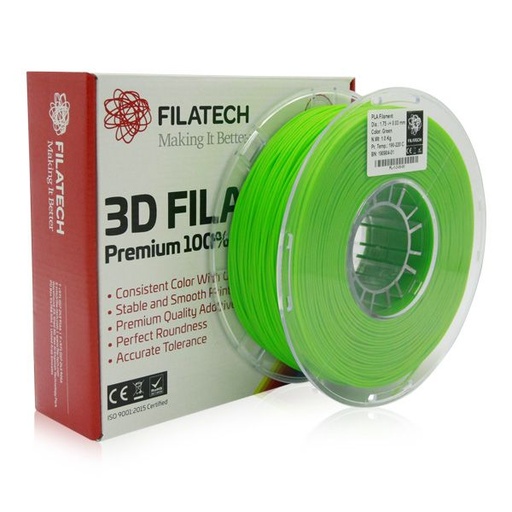 [PL-1-2-06-01] Filatech 3D printing PLA filament-1kg-Luminous Green