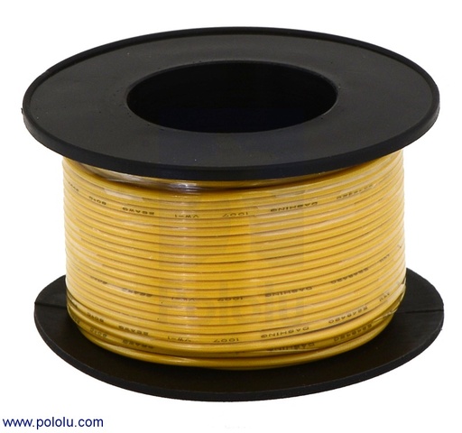 [BSM125STCW-YELLOW-ROLL]   Hookup Solid Core Wire 1/0.6m TC + PVC OD 1.25MM YELLOW