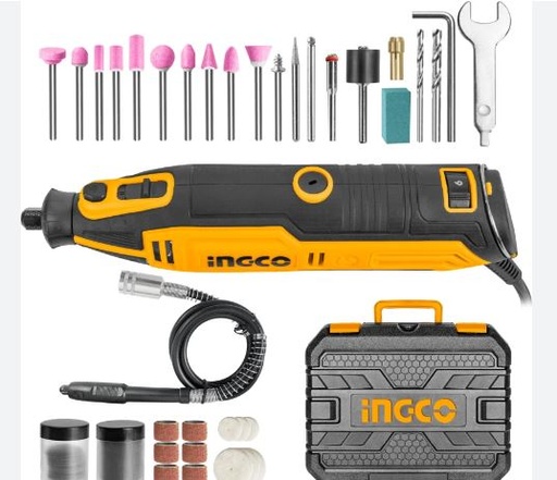  INGCO Mini Die Grinder Rotary 130W Tool Kit with 52pcs accessories and Variable Speed for Drilling, Sanding, Buffing, Polishing, Engraving, etc