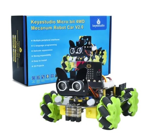 [KS4035] Keyestudio Microbit 4WD Mecanum Robot Car V2.0 DIY Smart Kit For Micro bit Kit(without Microcontroller)